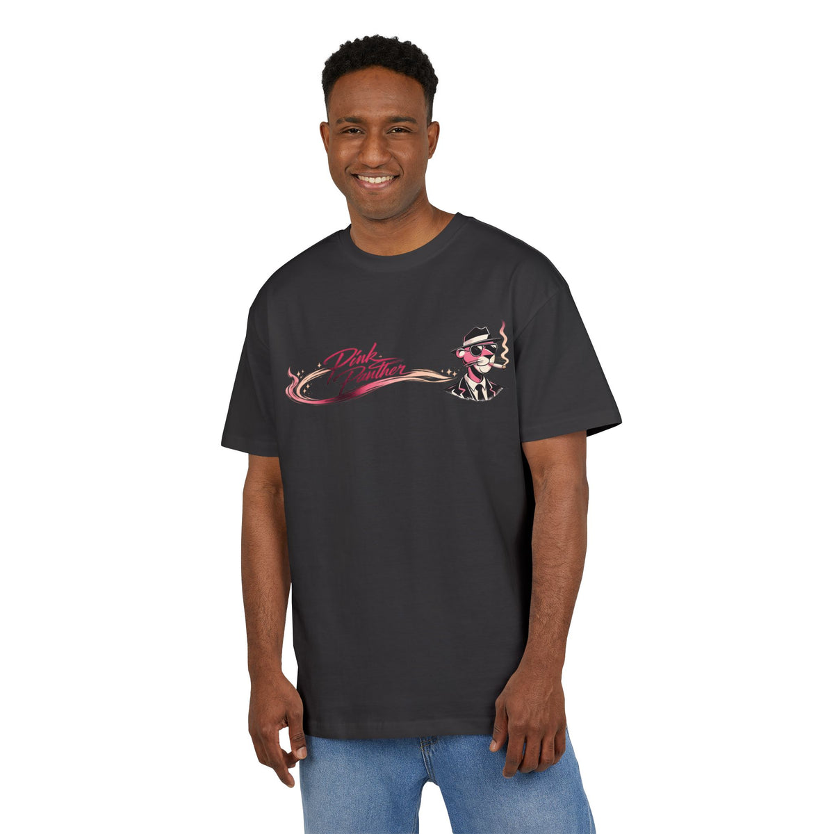 Pink Panther Retro Mafia Tee — Smoking Panther Graphic T-Shirt