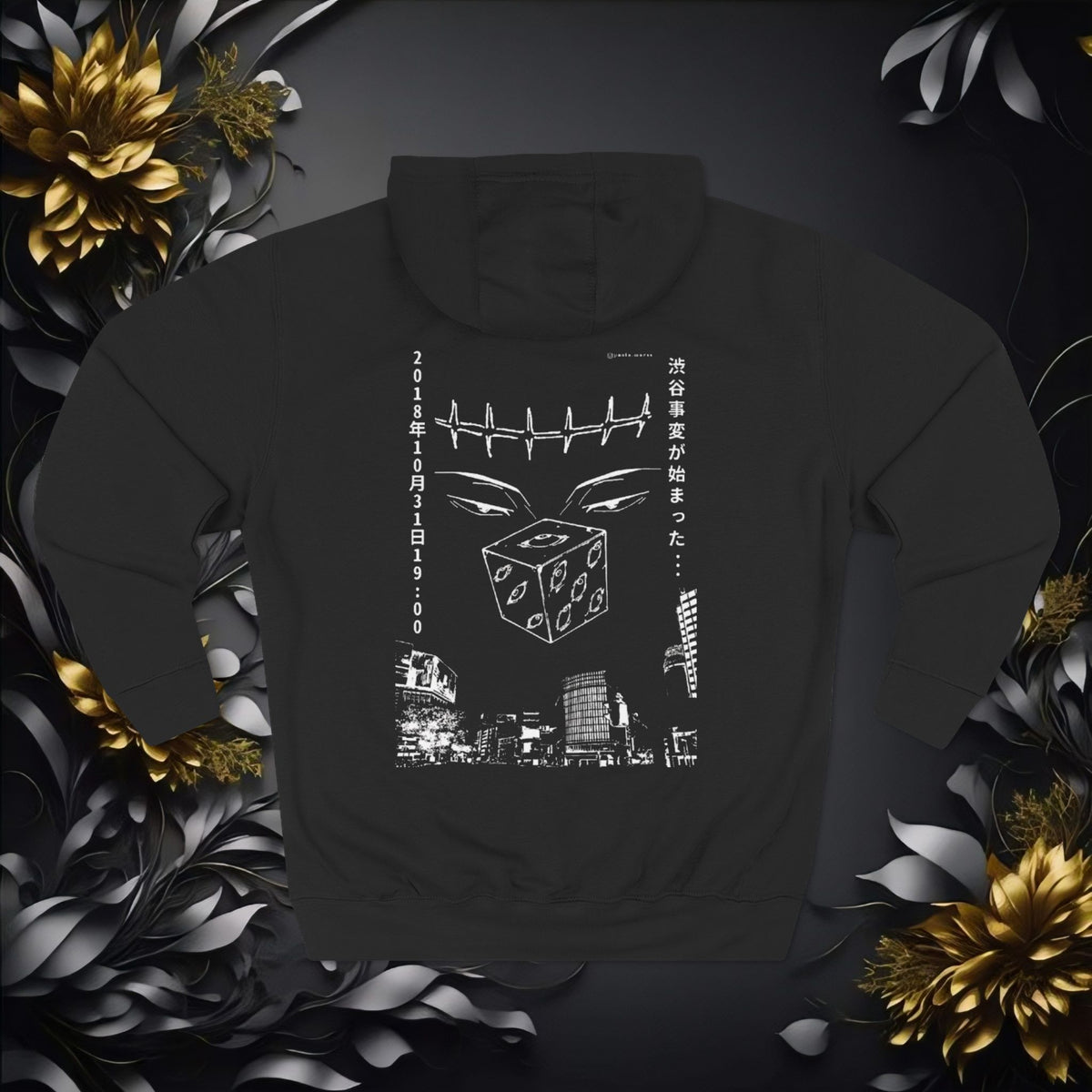 Graphic Naruto Pain Hoodie — Monochrome Dice Cube Streetwear