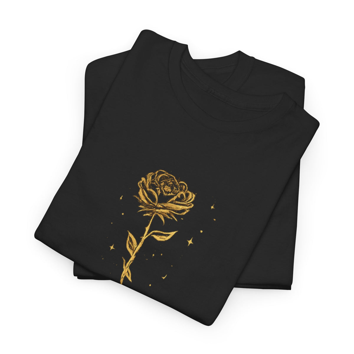 Alhamdulillah Golden Rose Tee — Islamic Calligraphy Floral Graphic Shirt. Ramadan special