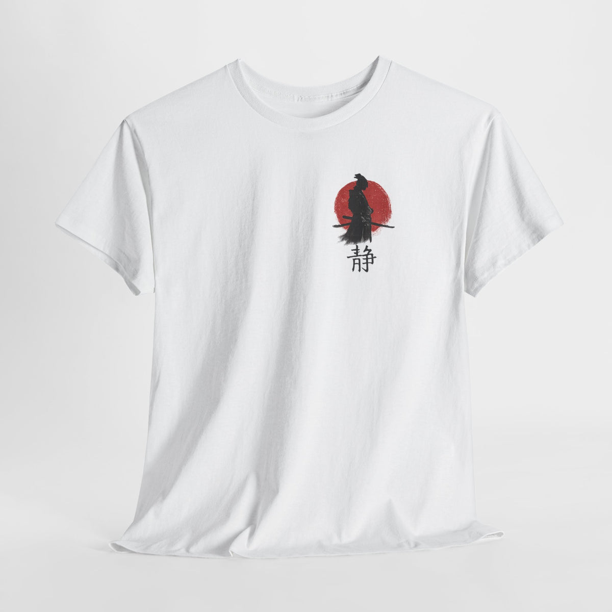 Samurai Tee    Bushido Warrior Shirt with Red Sun Design