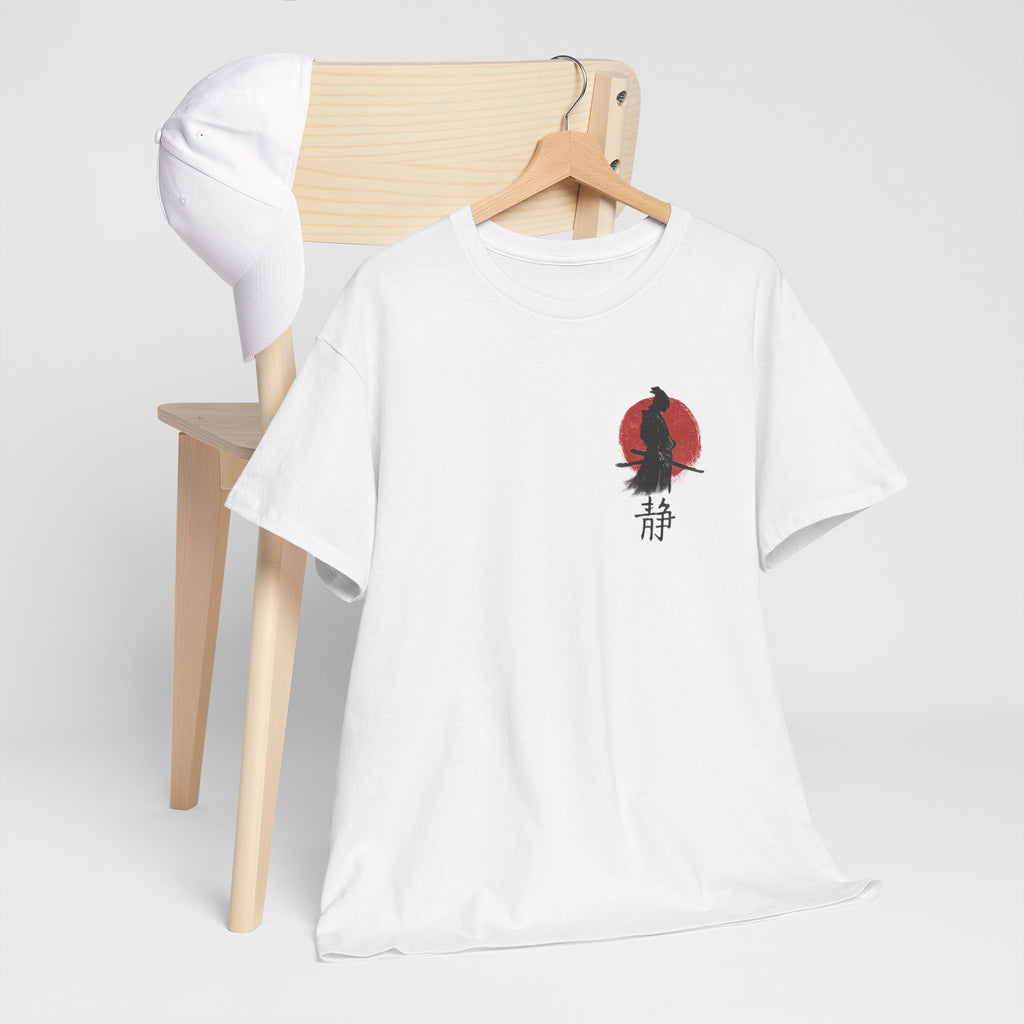 Samurai Tee    Bushido Warrior Shirt with Red Sun Design