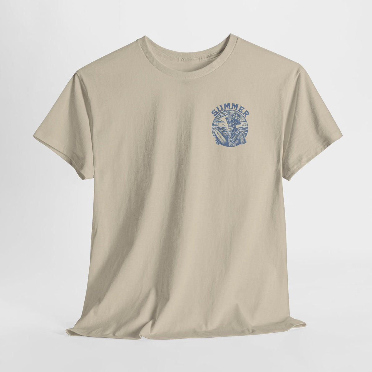 Good Vibes Only Surf summer T‑Shirt   Retro Beach Skull Graphic Tee