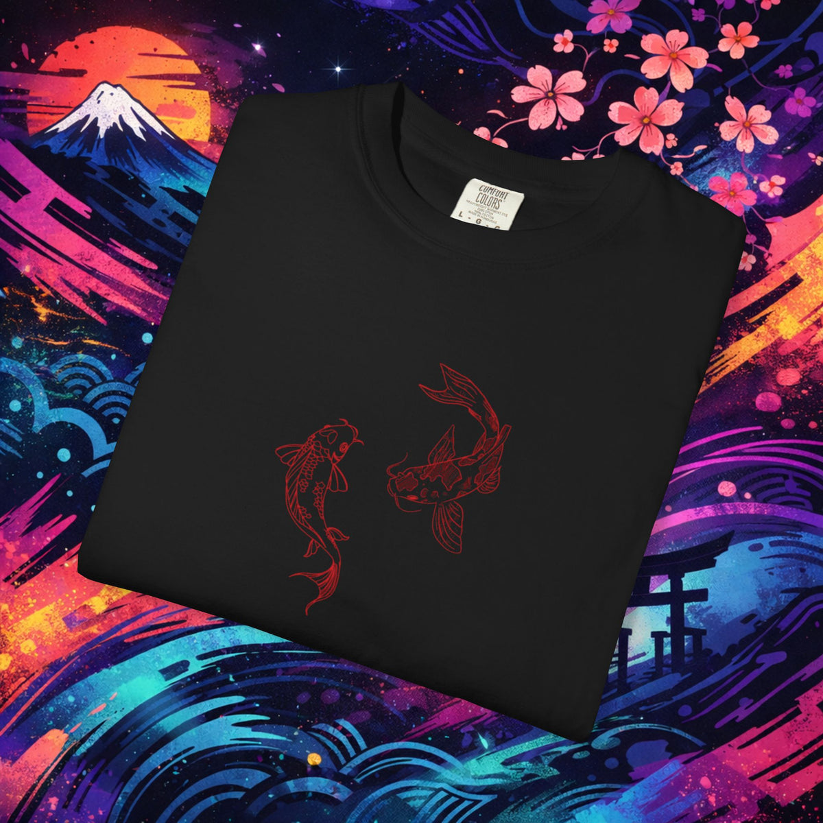 Copy of Koi Fish Ying and Yang Tee — Japanese-Inspired Koi & Red Sun Graphic T-Shirt
