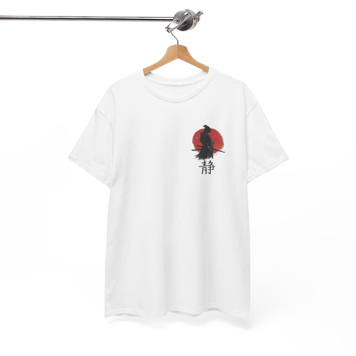 Samurai Tee    Bushido Warrior Shirt with Red Sun Design
