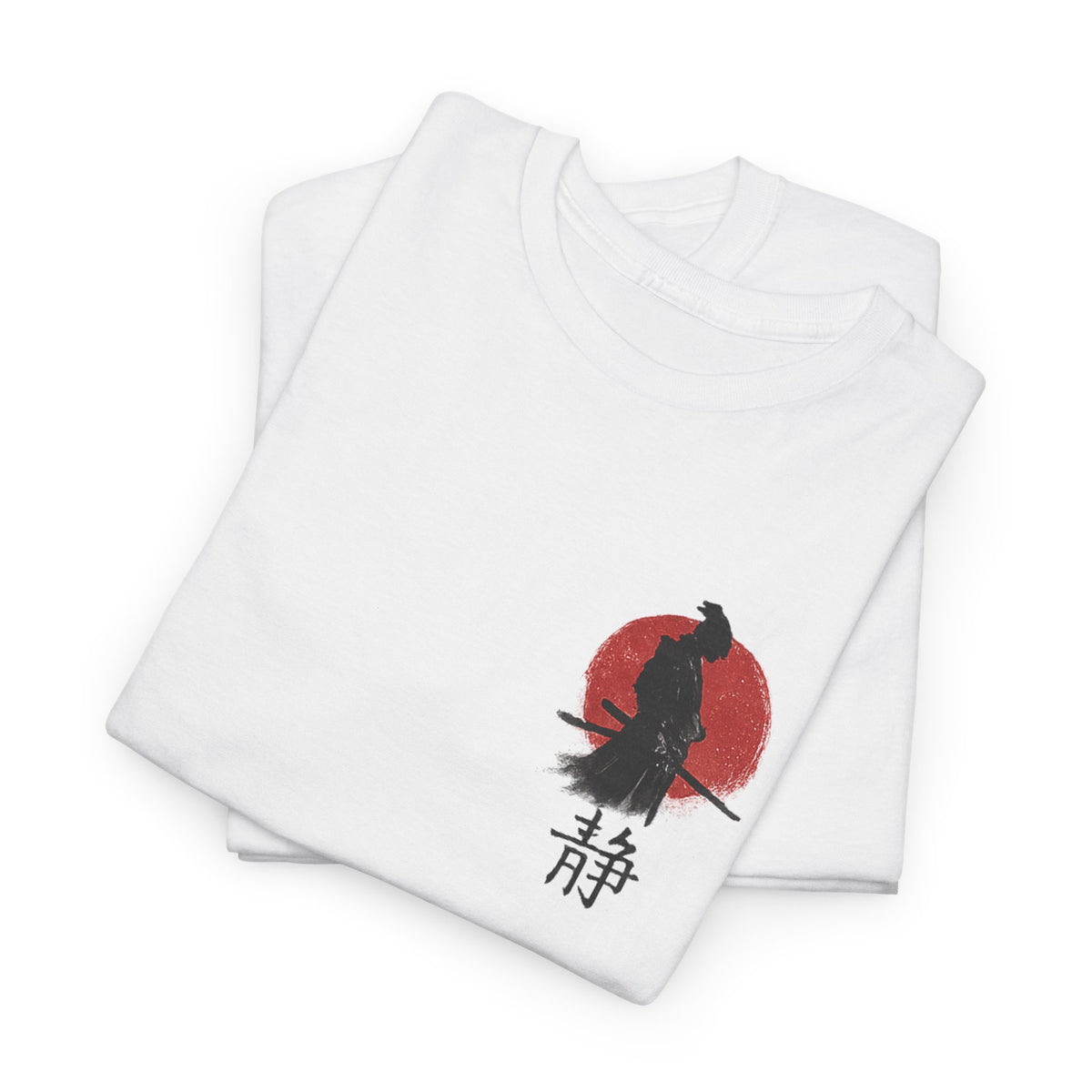 Samurai Tee    Bushido Warrior Shirt with Red Sun Design