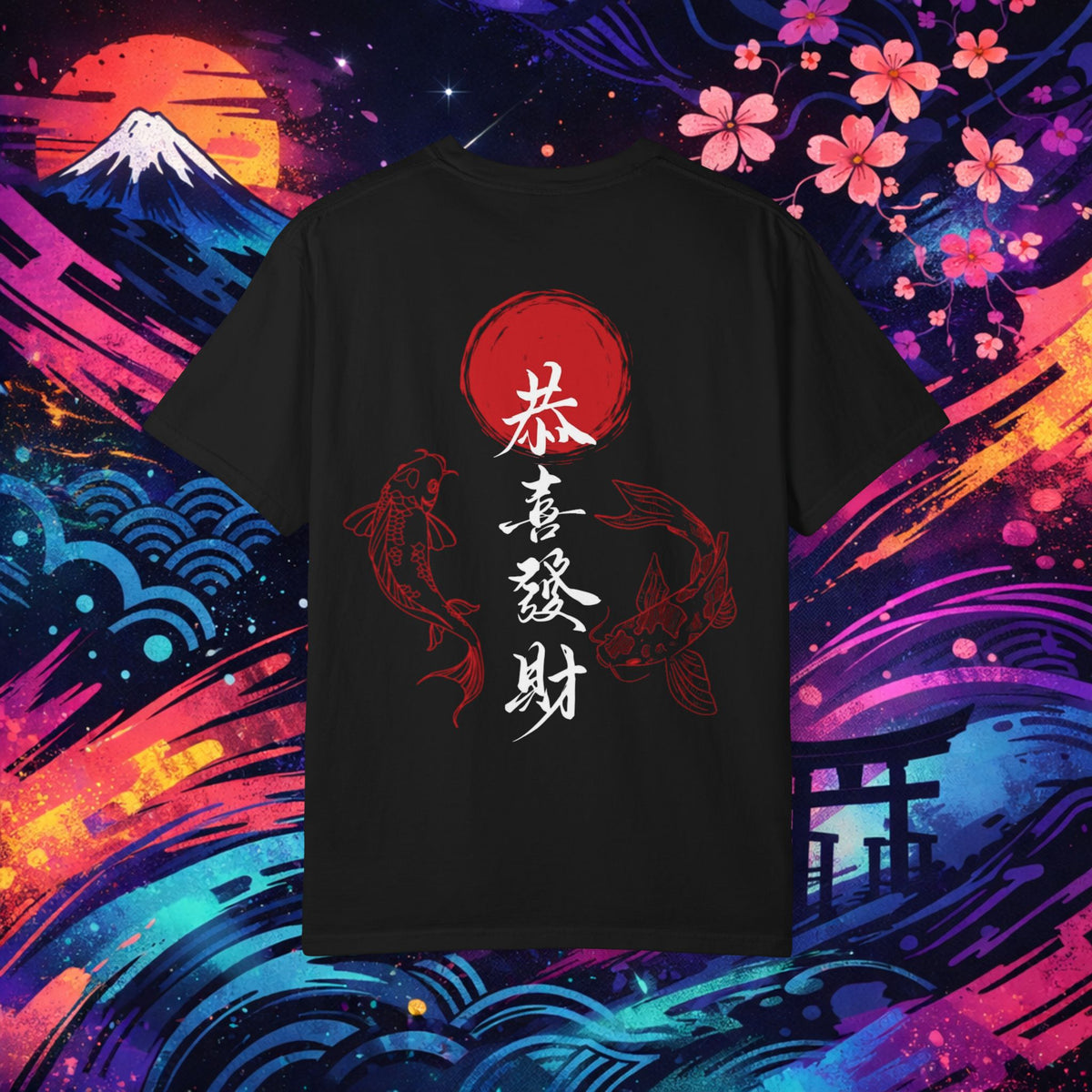 Copy of Koi Fish Ying and Yang Tee — Japanese-Inspired Koi & Red Sun Graphic T-Shirt