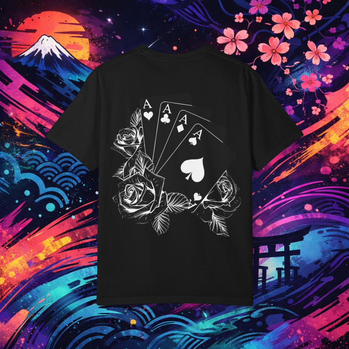 Ace of Roses T-Shirt — Black Floral Playing Cards Tee 🔥