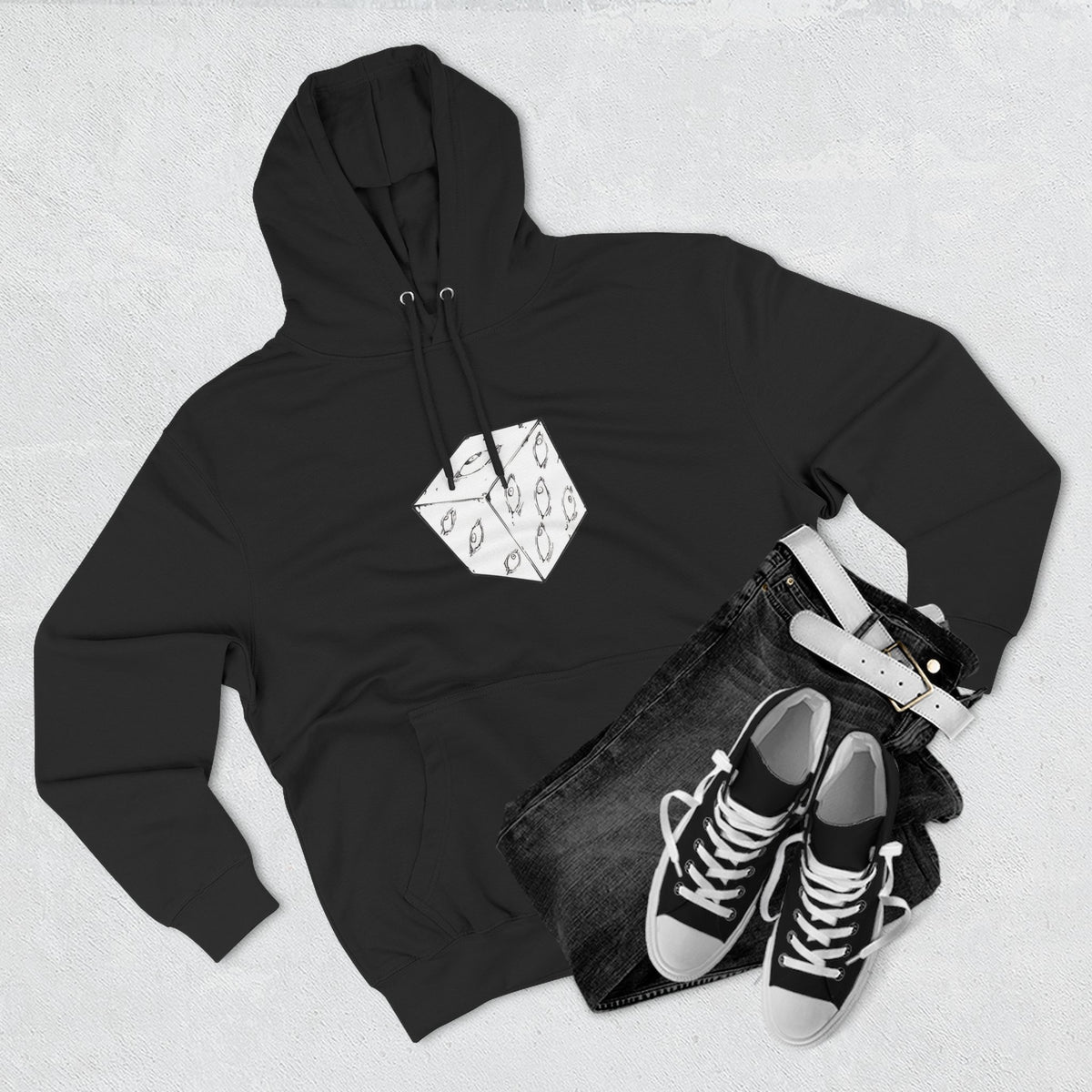 Graphic Naruto Pain Hoodie — Monochrome Dice Cube Streetwear