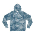 Floral Outline All-Over Print Hoodie — Blue Dahlia Pattern