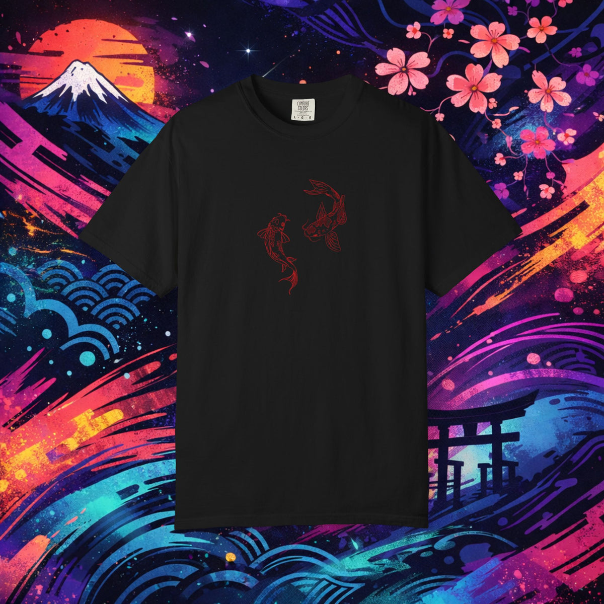 Copy of Koi Fish Ying and Yang Tee — Japanese-Inspired Koi & Red Sun Graphic T-Shirt