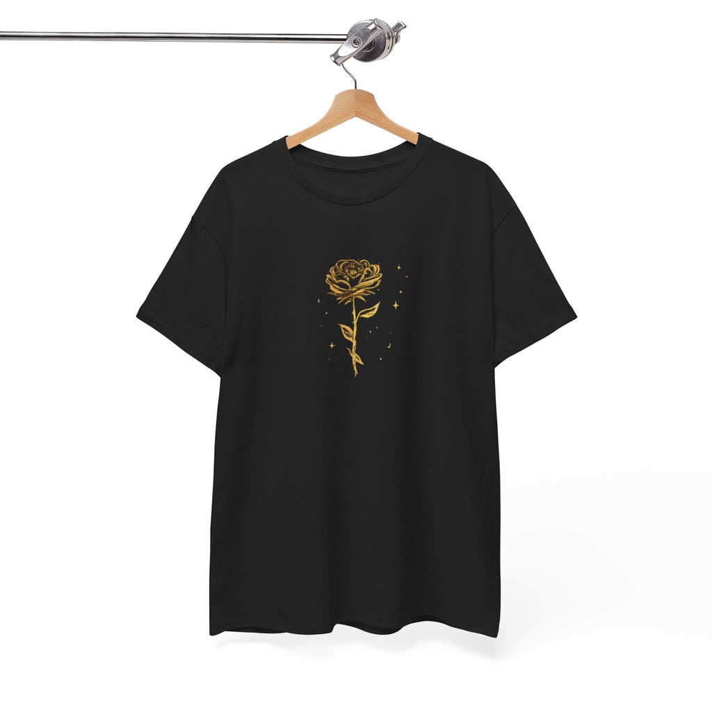 Alhamdulillah Golden Rose Tee — Islamic Calligraphy Floral Graphic Shirt. Ramadan special
