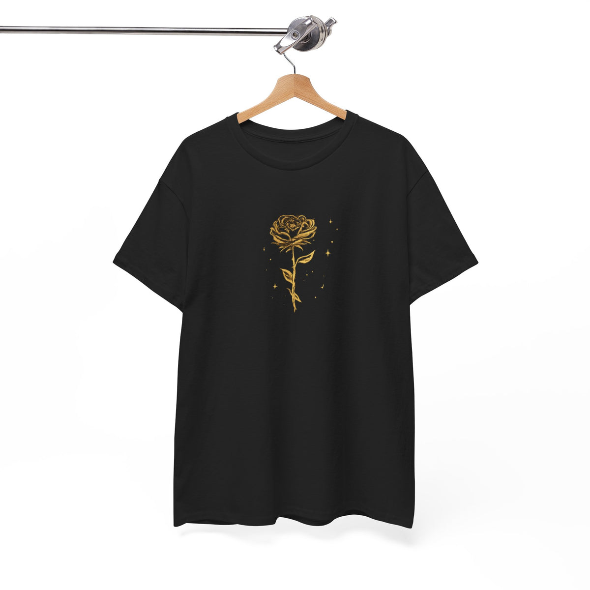 Alhamdulillah Golden Rose Tee — Islamic Calligraphy Floral Graphic Shirt. Ramadan special