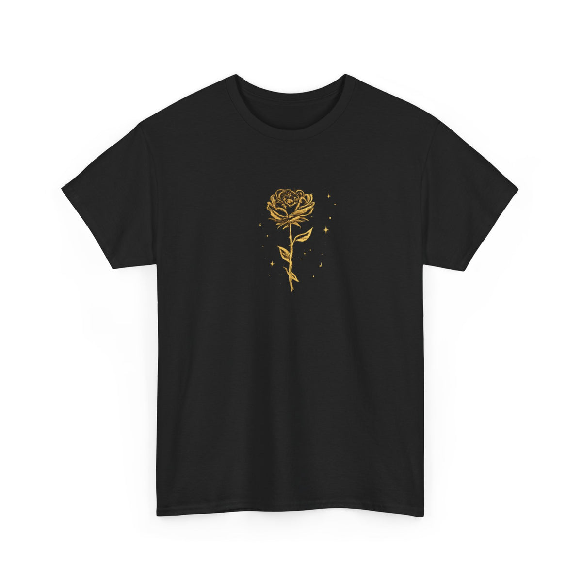 Alhamdulillah Golden Rose Tee — Islamic Calligraphy Floral Graphic Shirt. Ramadan special